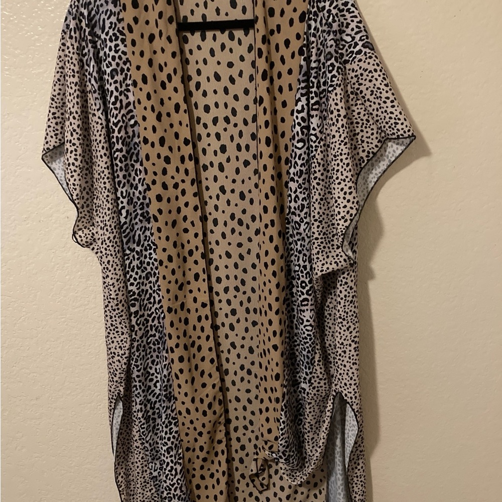 Leopard Print Kimono Tunic